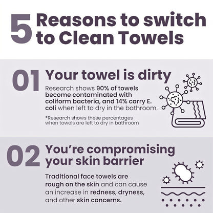 le' disposable biobased facial towels 50 count
